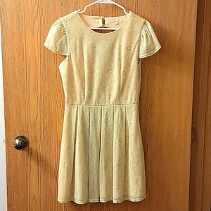 Francesca's Miami Blue & Yellow Lace Dress Large